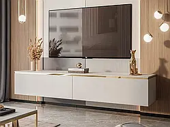 Тумба під телевізор навісна Aurora (кашемір/золотий)