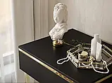 Приліжкова тумба на каркасі Aurora (чорний/золотий), фото 2