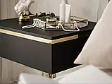 Приліжкова тумба на каркасі Aurora (чорний/золотий), фото 3