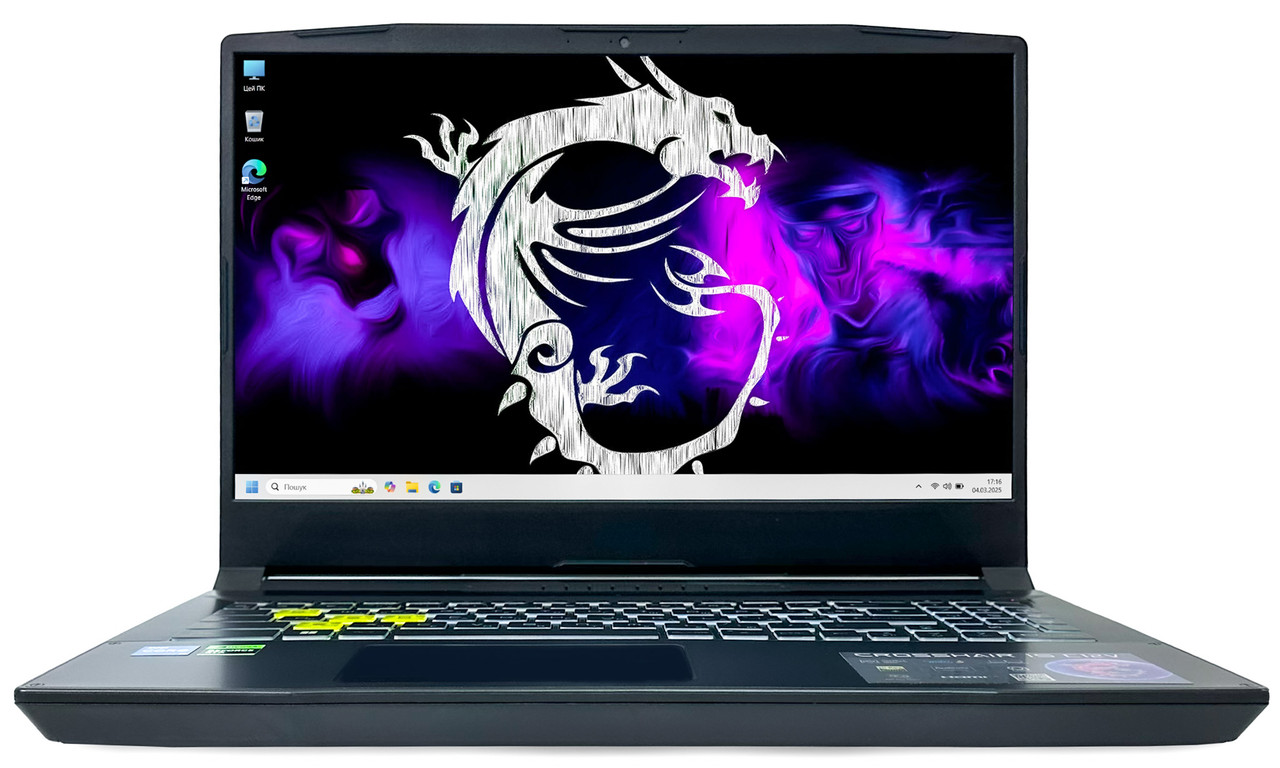 Ноутбук MSI Crosshair 15 C12VE: Core i5-12450H / RAM 16 ГБ / GeForce RTX 4050 / SSD 512 ГБ / 15.6"