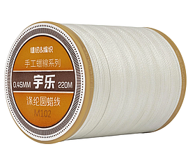 Galaces 0.45 мм молочна (M102) нитка кругла вощена по шкірі