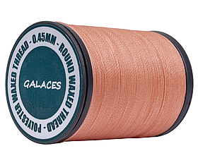 Galaces 0.45 мм коралова (M117) нитка кругла вощена по шкірі