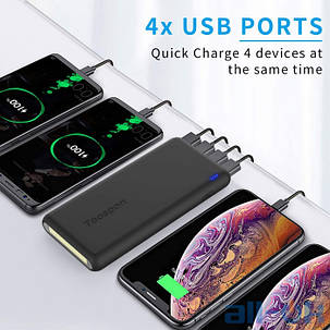 Зовнішній акумулятор (Power Bank) TOOSPON 30000 mAh Black, фото 3