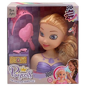 Манекен для зачісок Disney Princess (аксесуари, гребінець, корона, у коробці) LK 1714 A