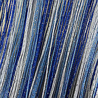 Тюль кесея в кімнату зал хол, штори нитяні на вікна в спальні дитячій кухні Біло-синьо-блакитний (NL-304), фото 7