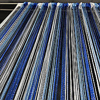 Тюль кесея в кімнату зал хол, штори нитяні на вікна в спальні дитячій кухні Біло-синьо-блакитний (NL-304), фото 8