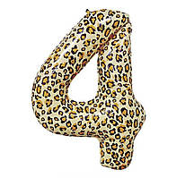 Фольгована цифра Slim STAR Леопард 4 40" (102см) в упаковці