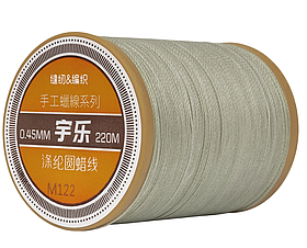 Galaces 0.45 мм світло-сіра (M122) нитка кругла вощена по шкірі