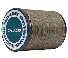 Galaces 0.45 мм сіро-коричнева (M124) нитка кругла вощена по шкірі