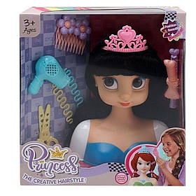 Манекен для зачісок Disney Princess (аксесуари, корона, фен, ножиці, шпильки, у коробці) LK 1713 C