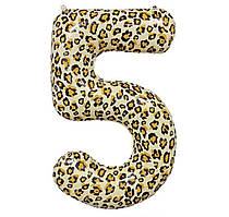 Фольгована цифра Slim STAR Леопард 5 40" (102см) в упаковці