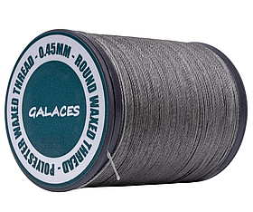 Galaces 0.45 мм сіра (M127) нитка кругла вощена по шкірі