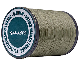 Galaces 0.45 мм сіра (M128) нитка кругла вощена по шкірі