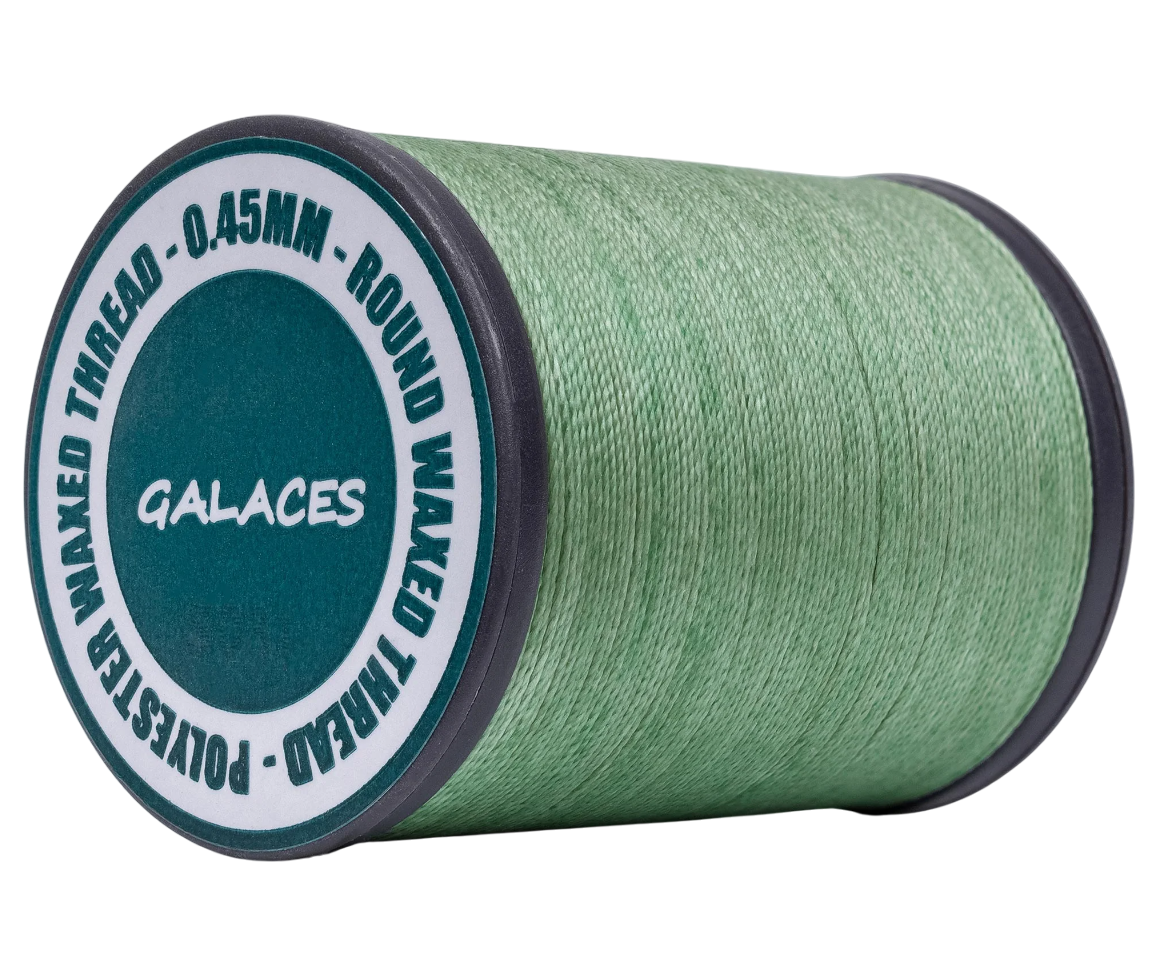 Galaces 0.45 мм світло-зелена (M131) нитка кругла вощена по шкірі, фото 1