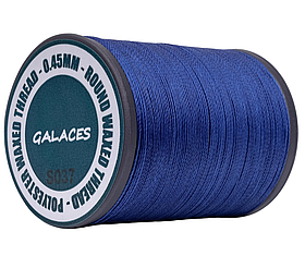 Galaces 0.45 мм синя (M137) нитка кругла вощена по шкірі
