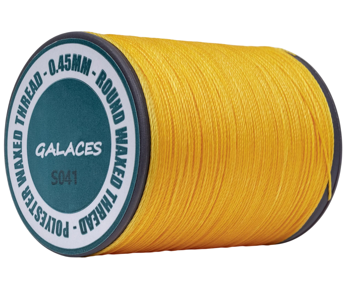 Galaces 0.45 мм жовта (M141) нитка кругла вощена по шкірі, фото 1