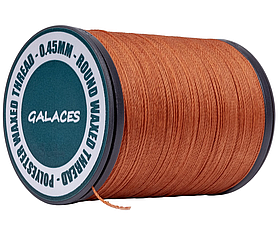 Galaces 0.45 мм темно-коралова (M144) нитка кругла вощена по шкірі
