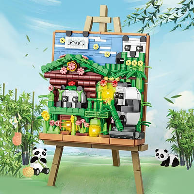 Дитячий інтерактивний конструктор Пейзаж з підсвічуванням 3D картина Розвиваюча гра мольберт пазовий малюнок