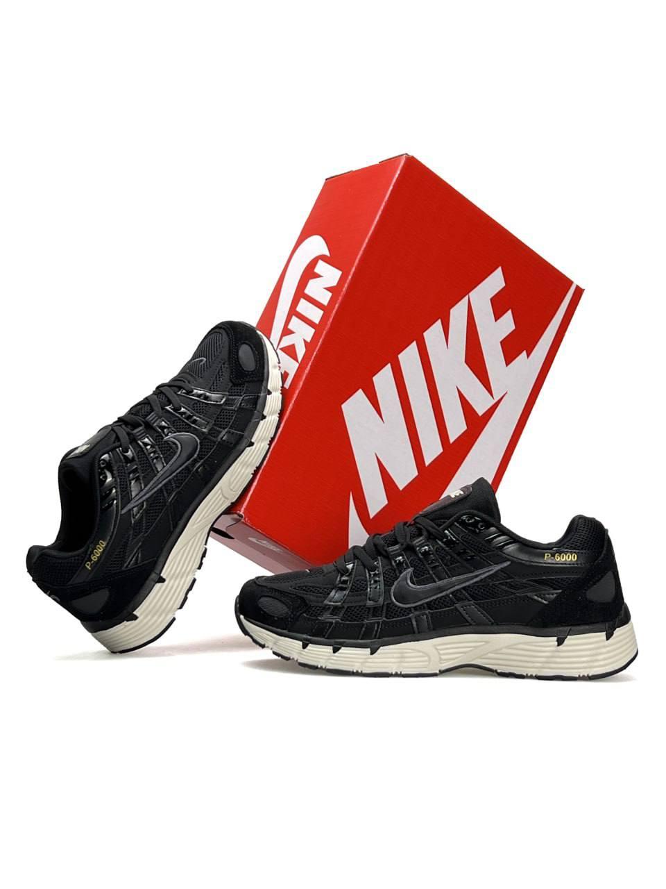 Чоловічі шкіряні текстиль кросівки Nike P-6000 S Reflective Black, кеди Найк весна осінь. Чоловіче взуття