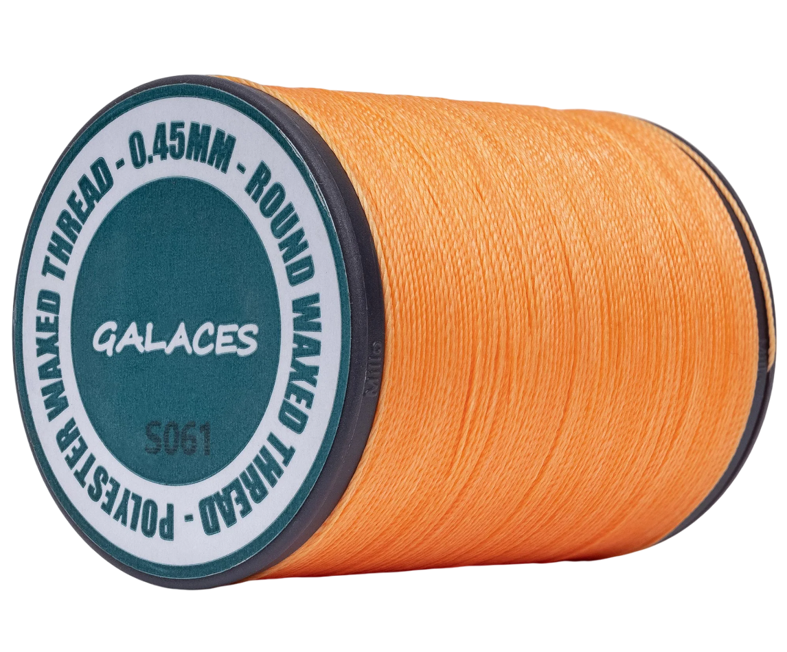 Galaces 0.45 мм гарбузова (M161) нитка кругла вощена по шкірі, фото 1