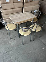 Обідня група Марко стіл дуб сонома і 4 стула беж