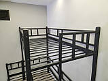 Ліжко 3-спальне Фулхем Люкс 140/80*190 2-х поверхове металеве, фото 8
