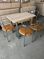 Обідня група Марко стіл колір дуб сонома + 4 стула Рижі