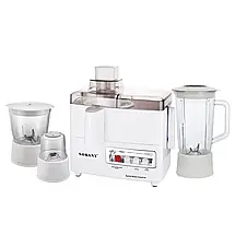 Кухонний комбайн із соковижималкою та кавомолкою Sokany SK-03029 800 Вт блендер 4 в 1 білий, фото 3