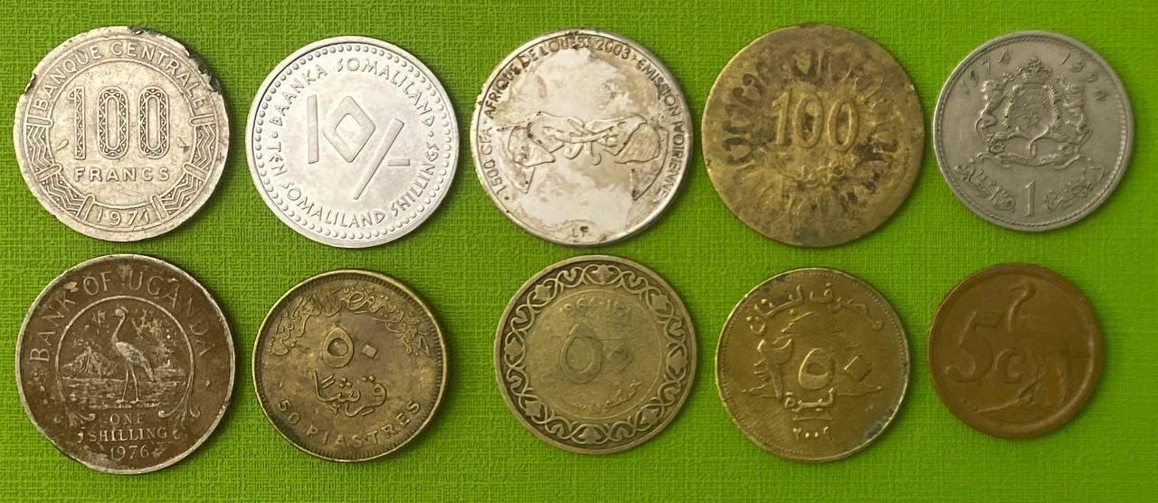 Набір монет "Моноти країн Африки" 10 монет — 10 країн