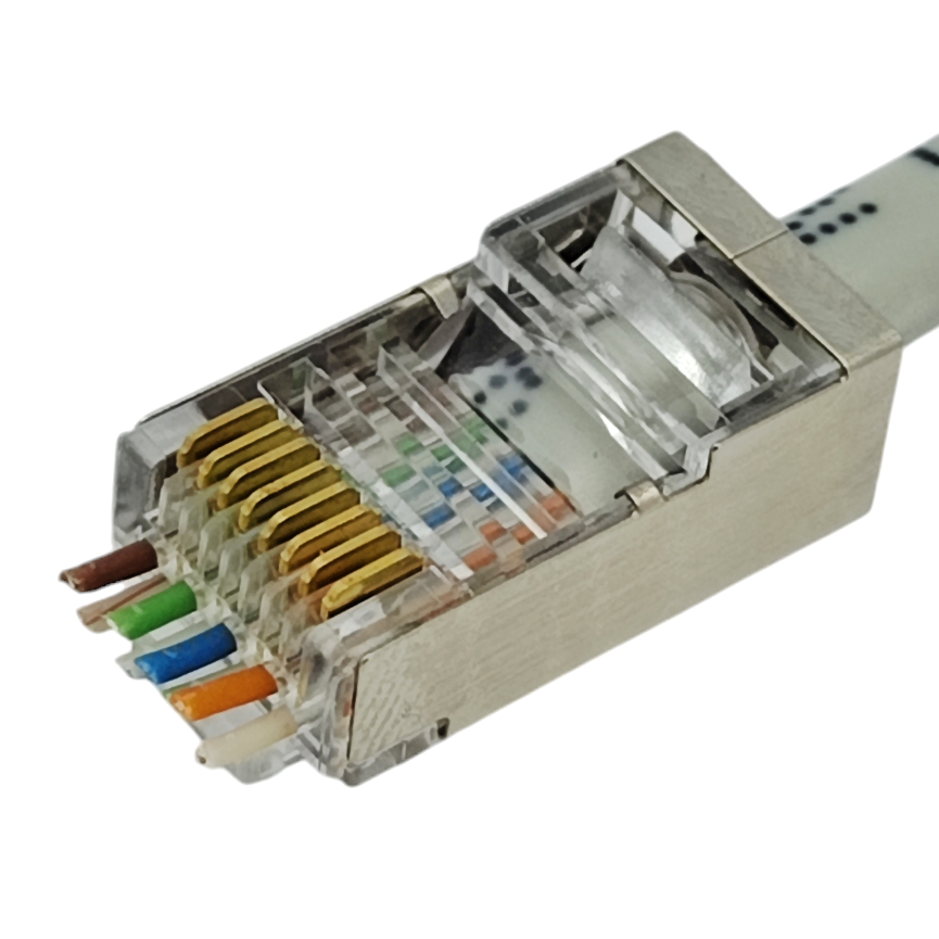 Конектор комп'ютерний 8P8C (RJ-45) "джек", cat.-6E, екранований, наскрізні отвори