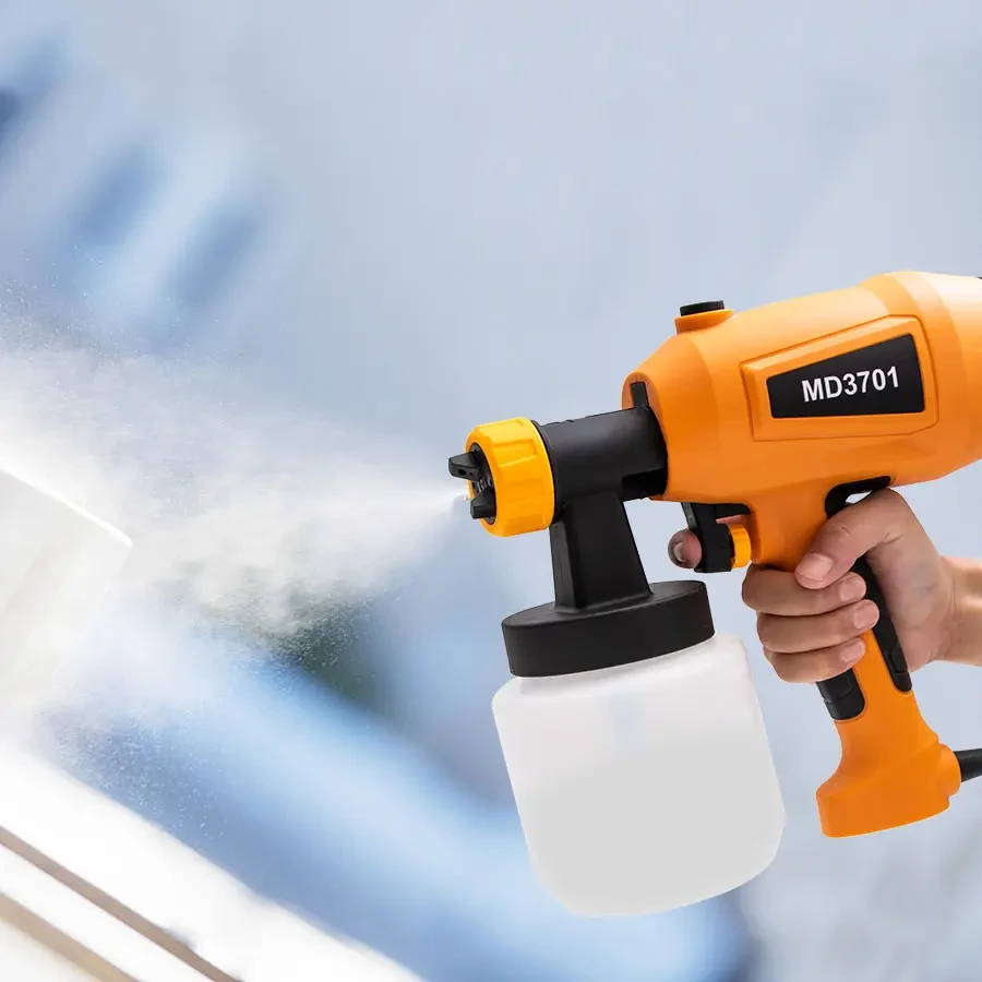 Фарбопульт електричний ручний MD3701, пістолет фарбопилювач із бачком 800 мл, фото 1