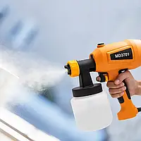 Фарбопульт електричний ручний MD3701, пістолет фарбопилювач із бачком 800 мл