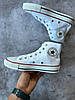 Жіночі кеди Converse All Star White High Конверс високі на платформі білого кольору текстиль демісезон, фото 7