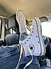 Жіночі кеди Converse All Star White High Конверс високі на платформі білого кольору текстиль демісезон, фото 9