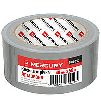 Скотч армований сірий 48 мм 10 м Клейка стрічка MERCURY