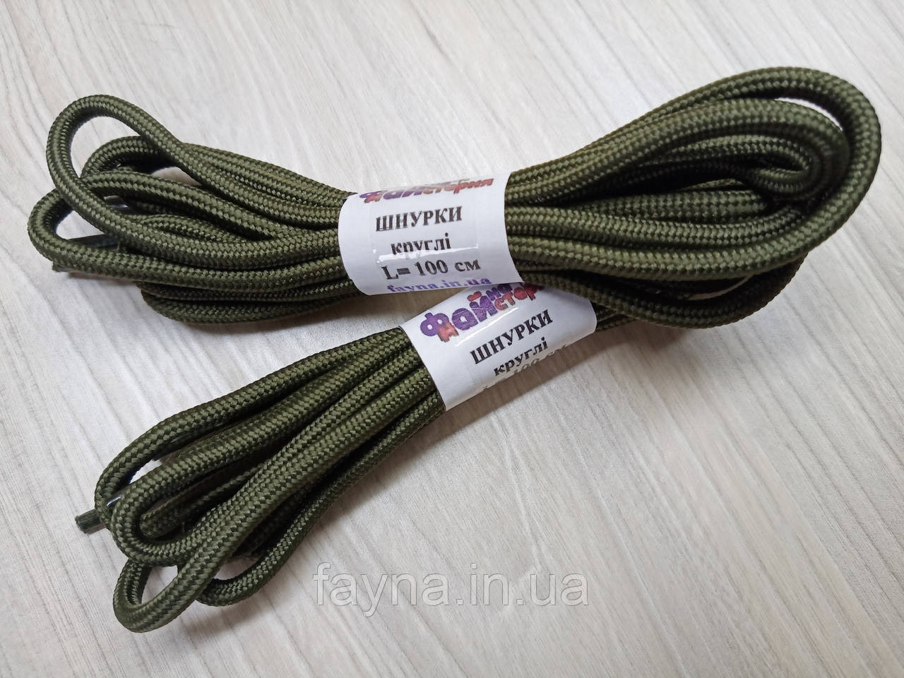 Шнурки ФМ круглі 4мм, колір Хакі (L=100см)