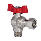 Кран кульовий Thermo Alliance Forte для води кутовий з накидною гайкою 1/2"ВЗ SF224W15, фото 5