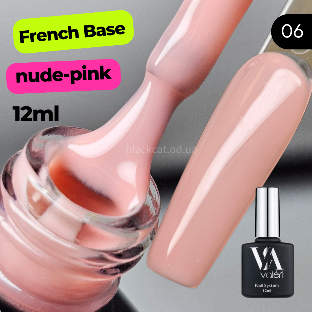 Камуфлююча нюдова база для нігтів френч French Base Valeri 12ml №06, фото 1