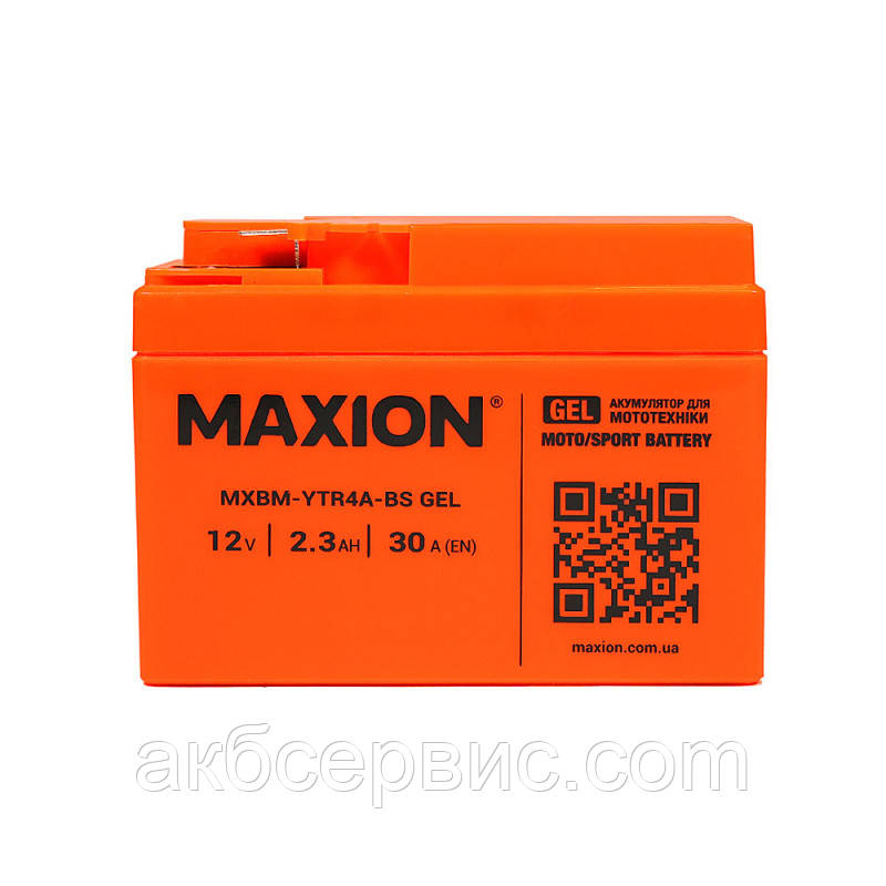 Mото аккумулятор MAXION 24MXBM-YTR4A-BS GEL (12V, 2,3Ah, 30A, -/+), фото 1