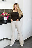 Жіночі трикотажні штани в рубчик "Darcy" Норма та батал, фото 8