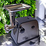 Потужна електром'ясорубка з соковижималкою Zepline 3800 Вт шнекова з насадками для ковбас і овочів 1,5 кг/хв, фото 2