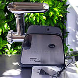 Потужна електром'ясорубка з соковижималкою Zepline 3800 Вт шнекова з насадками для ковбас і овочів 1,5 кг/хв, фото 3