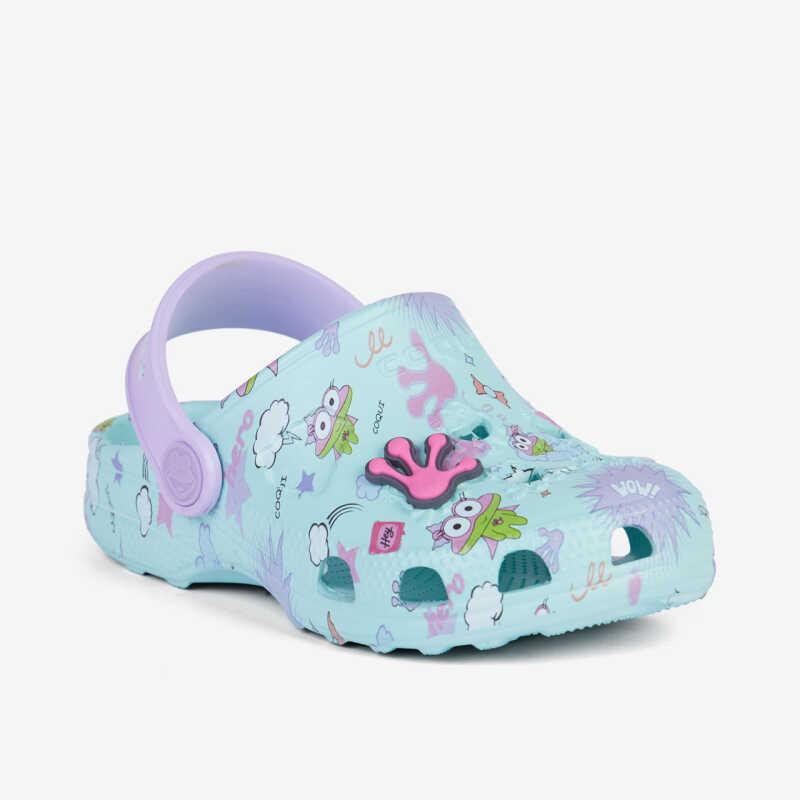 Сабо (крокси) дитячі COQUI LITTLE FROG (8701 Lt. Mint/Lt. Lila Hero + Amulet) м'ятні