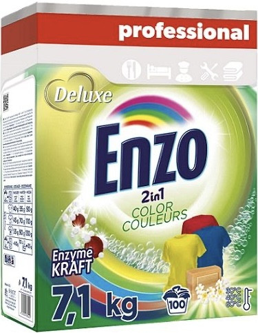 Сипучий пральний порошок для кольорових речей Deluxe Enzo Color на 100 праннь 7,1 кг, фото 1