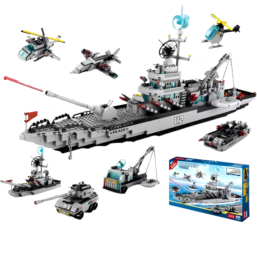 Розвивальний конструктор Pinxing WM1442 "Воєний корабель" 1442 деталі в коробці, фото 1