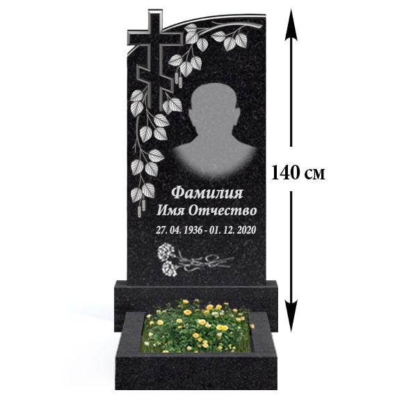 Пам'ятник на могилу із граніту з хрестом (120-60) В-21, фото 1