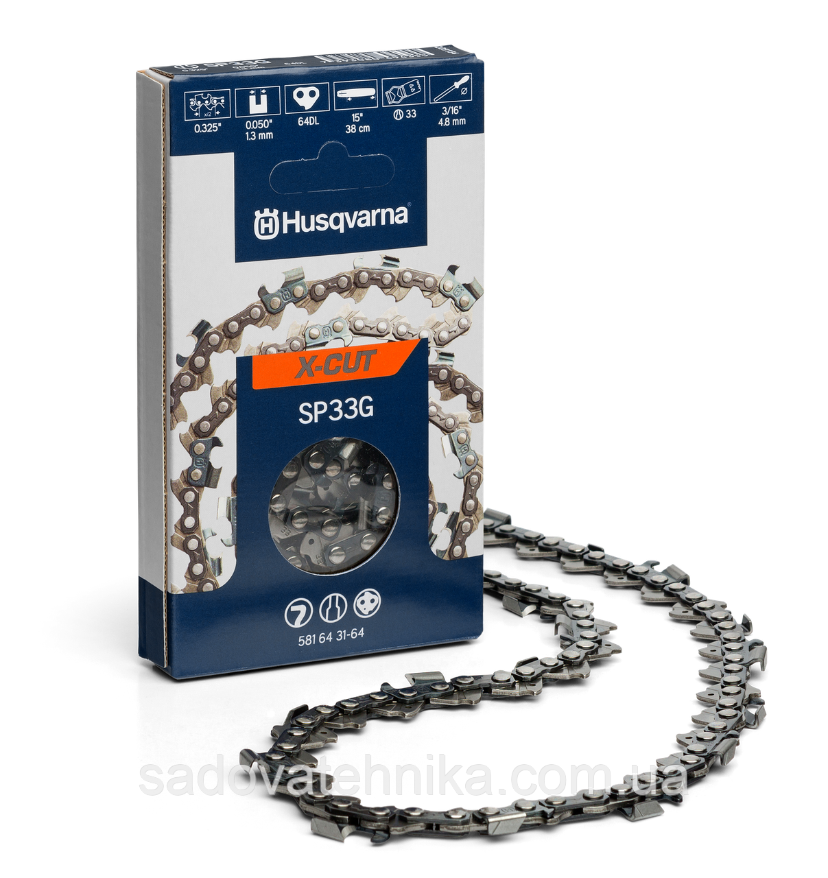Ланцюг для бензопили Husqvarna 120, 135, 140, 236, 240 (5854042-52), фото 1