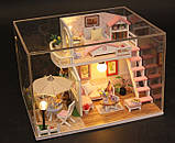Румбокс Рожевий лофт DIY House Roombox Pink loft Інтер'єрний конструктор M033 з куполом, фото 3