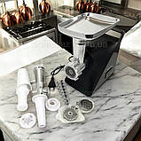 Електрична м'ясорубка Rainberg 3000 Вт соковижималка для томатів 1,5 кг/хв шнекова м'ясорубка з реверсом, фото 6