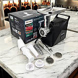 Електрична м'ясорубка Rainberg 3000 Вт соковижималка для томатів 1,5 кг/хв шнекова м'ясорубка з реверсом, фото 10